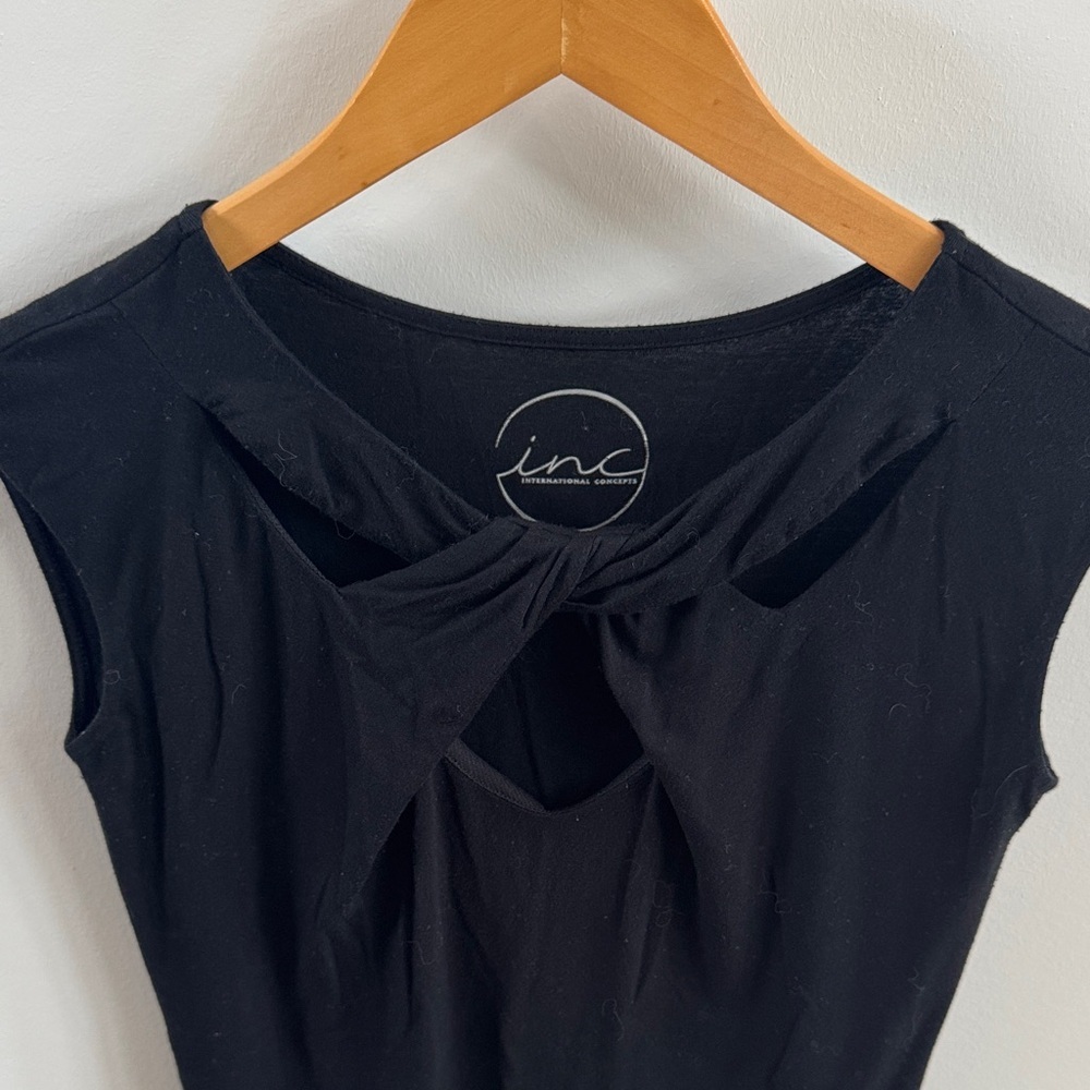 INC International Concepts Women's Black Cutout Tank Top - Picture 2 of 6